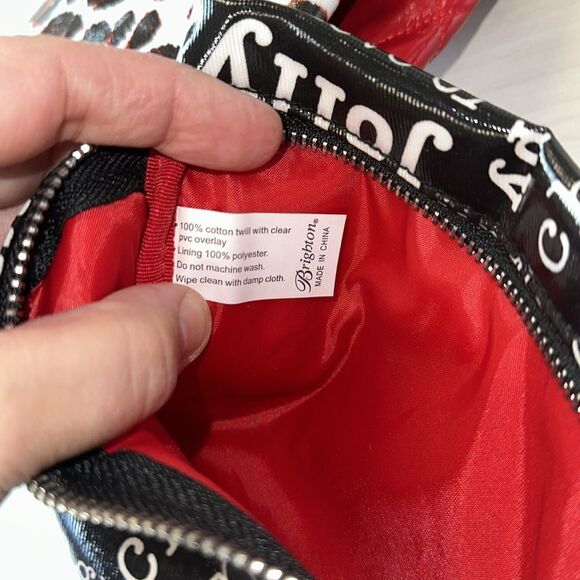 Brighton Red Animal Christmas Print Jingle Triple Pouch Travel Cosmetic Set - Picture 12 of 16